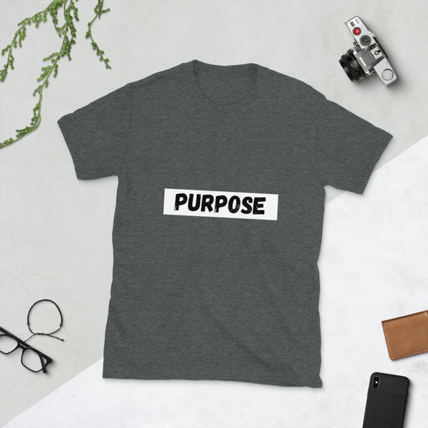 Short-Sleeve "Purpose" horizontal- black and white logo Unisex T-Shirt